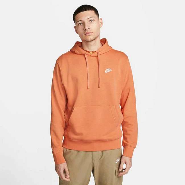 МЪЖКИ СУИТШЪРТ NIKE NSW CLUB HOODIE PO FT ORANGE