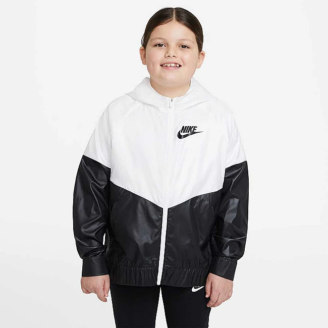 ДЕТСКО ЯКЕ ЗА МОМИЧЕ NIKE NSW WR JKT WHITE/BLACK