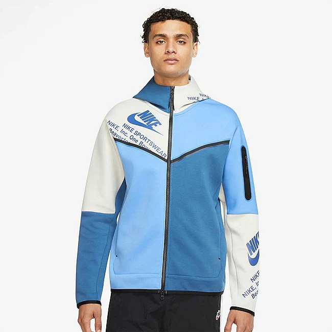 МЪЖКО ГОРНИЩЕ NIKE NSW TCH FLC FZ WR GX HOODIE DK MARINA