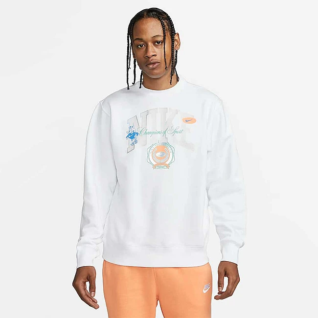 МЪЖКА БЛУЗА NIKE NSW BB FLC CREW VARSITY WHITE