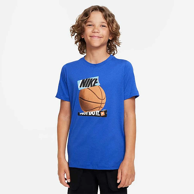 ДЕТСКА ТЕНИСКА ЗА МОМЧЕ NIKE NSW TEE BSKTBL BALL BLUE