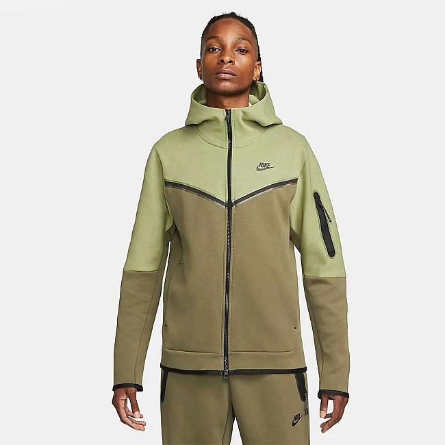 МЪЖКО ГОРНИЩЕ NIKE NSW TCH FLC HOODIE FZ WR ALLIGATOR/OLIVE