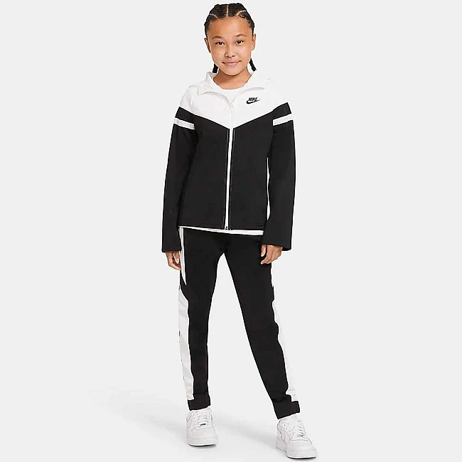 ДЕТСКИ СПОРТЕН ЕКИП NIKE NSW POLY WVN OVRLY TRACKSUIT WHITE/BLACK