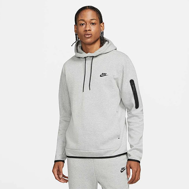 МЪЖКИ СУИТШЪРТ NIKE NSW TCH FLC PO HOODIE GREY HTHR