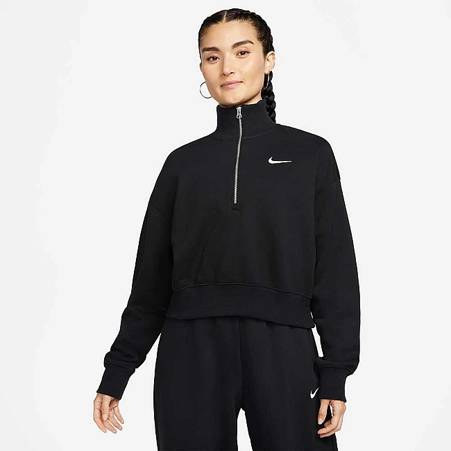 ДАМСКА БЛУЗА NIKE NSW PHNX FLC CROP QZ BLACK