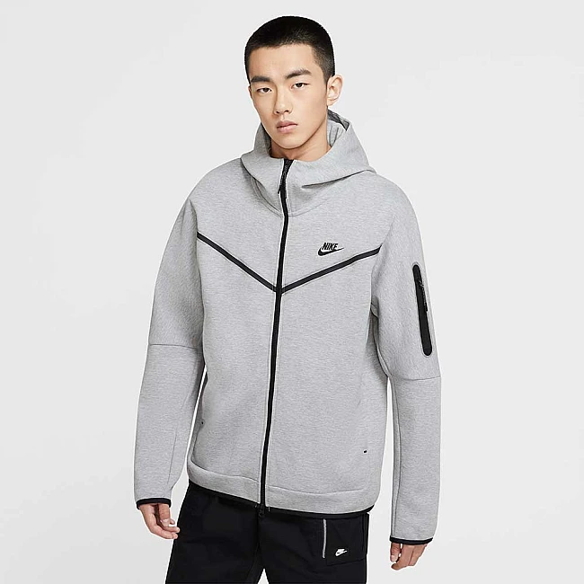 МЪЖКО ГОРНИЩЕ NIKE NSW TCH FLC HOODIE FZ DK GREY