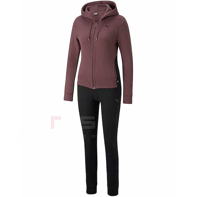 ДАМСКИ СПОРТЕН ЕКИП PUMA CLASSICS HOODED TRACKSUIT FL CL PLUM/BLACK