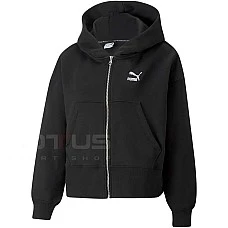 ДАМСКО ГОРНИЩЕ PUMA CLASSICS OVERSIZED FULL-ZIP HOODIE FL BLACK