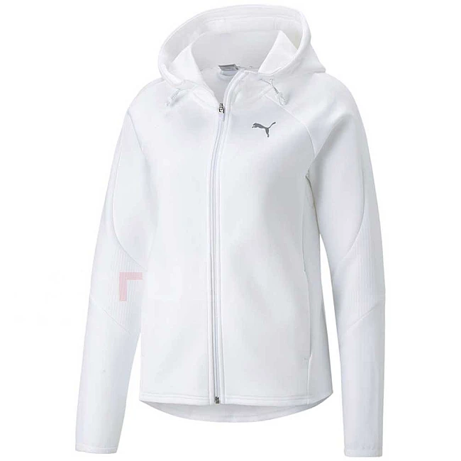 ДАМСКО ГОРНИЩЕ PUMA EVOSTRIPE FULL-ZIP HOODIE WHITE