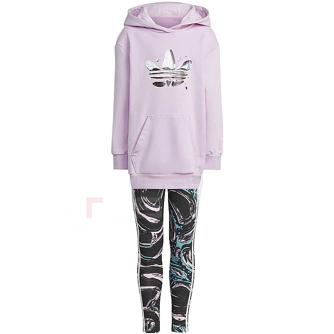 ДЕТСКИ СПОРТЕН ЕКИП ЗА МОМИЧЕ ADIDAS EL HOODIE SET LILAC