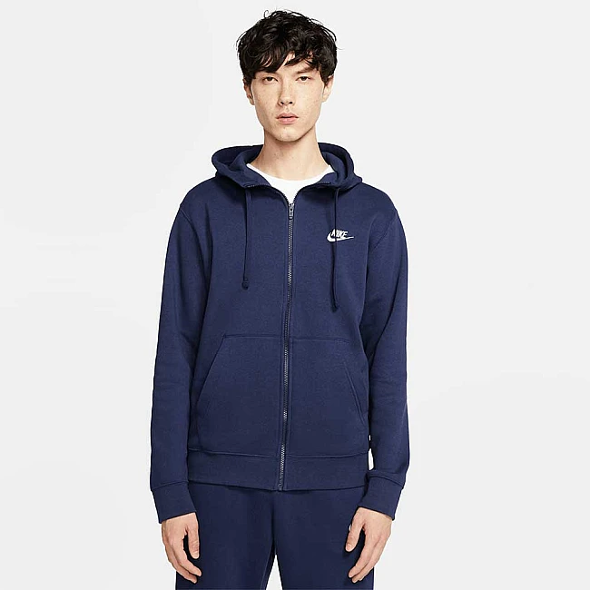 МЪЖКО ГОРНИЩЕ NIKE NSW CLUB HOODIE FZ BB NAVY