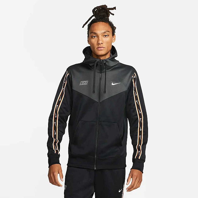 МЪЖКО ГОРНИЩЕ NIKE NSW REPEAT SW PK FZ HOODY BLACK/GREY