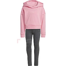 ДЕТСКИ СПОРТЕН ЕКИП ЗА МОМИЧЕ ADIDAS HOOD FL TS PINK