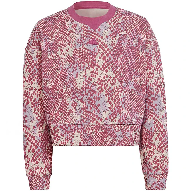 ДЕТСКА БЛУЗА ЗА МОМИЧЕ ADIDAS G FI AOP SWT QUARTZ/FUCHSIA