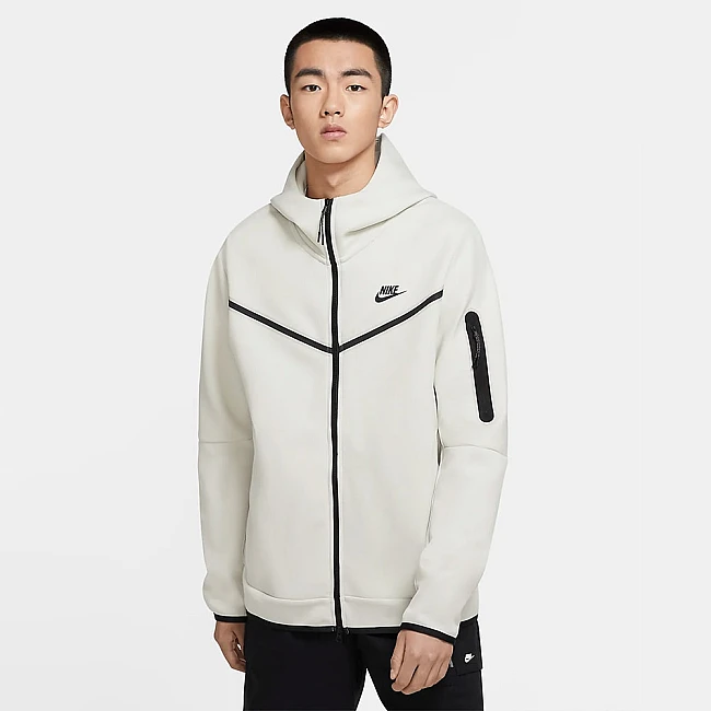 МЪЖКО ГОРНИЩЕ NIKE NSW TCH FLC HOODIE FZ LT BONE
