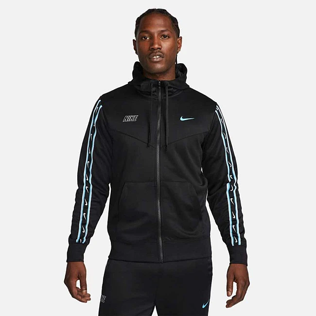 МЪЖКО ГОРНИЩЕ NIKE NSW REPEAT SW PK FZ HOODY BLACK/BLUE