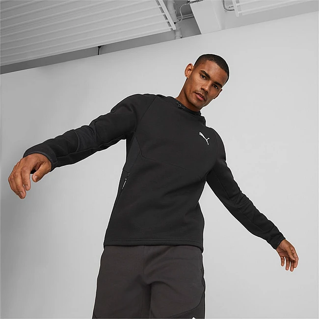 МЪЖКИ СУИТШЪРТ PUMA EVOSTRIPE HOODIE DK BLACK