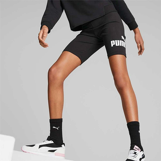 ДЕТСКИ КЪС КЛИН ЗА МОМИЧЕ PUMA ESS+ LOGO SHORT LEGGINGS G BLACK