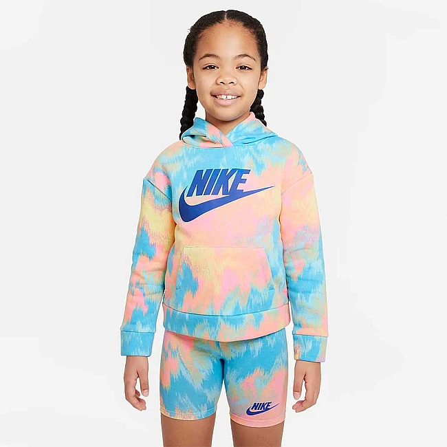 ДЕТСКИ СУИТШЪРТ ЗА МОМИЧЕ NIKE PRINTED CLUB PULLOVER BLUE
