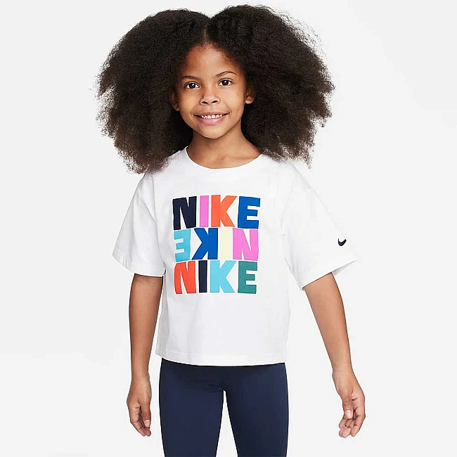ДЕТСКА ТЕНИСКА ЗА МОМИЧЕ NIKE SNACKPACK BOXY TEE WHITE