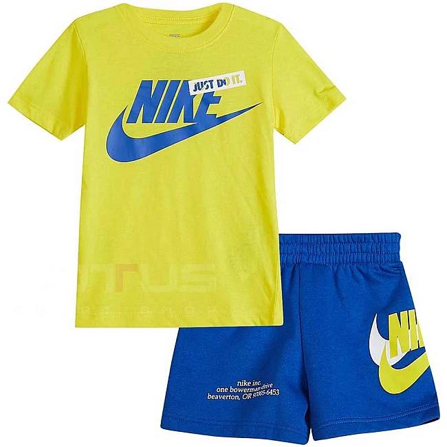 ДЕТСКИ СПОРТЕН ЕКИП ЗА МОМЧЕ NIKE NSW HBR ICON SHORT SET YELLOW/BLUE