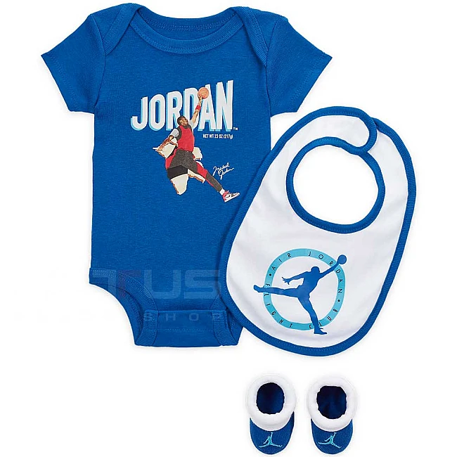 БЕБЕШКИ КОМПЛЕКТ ЗА МОМЧЕ NIKE JORDAN MVP BS/BIB/BOOTIE 3PC SET BLUE