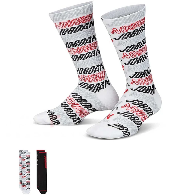 ДЕТСКИ ЧОРАПИ NIKE JORDAN VIBES 2PK CREW BLACK/WHITE