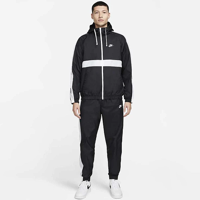 МЪЖКИ СПОРТЕН ЕКИП NIKE CLUB WVN HD TRK SUIT BLACK/WHITE