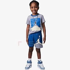 БЕБЕШКИ СПОРТЕН ЕКИП ЗА МОМЧЕ NIKE JORDAN JDB JUMPMAN FT SHORT SET GREY/BLUE