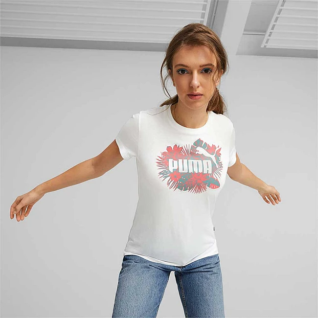ДАМСКА ТЕНИСКА PUMA ESS+ FLOWER POWER TEE WHITE