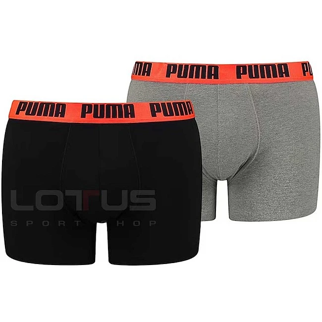 МЪЖКИ БОКСЕРИ PUMA BASIC BOXER 2P GREY/ORANGE