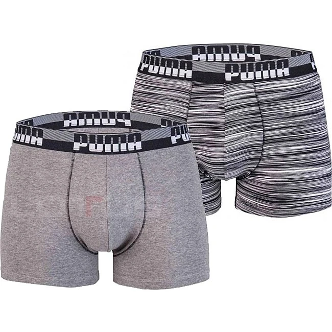 МЪЖКИ БОКСЕР PUMA SPACE DYE BOXER 2P BOXER GREY/BLACK