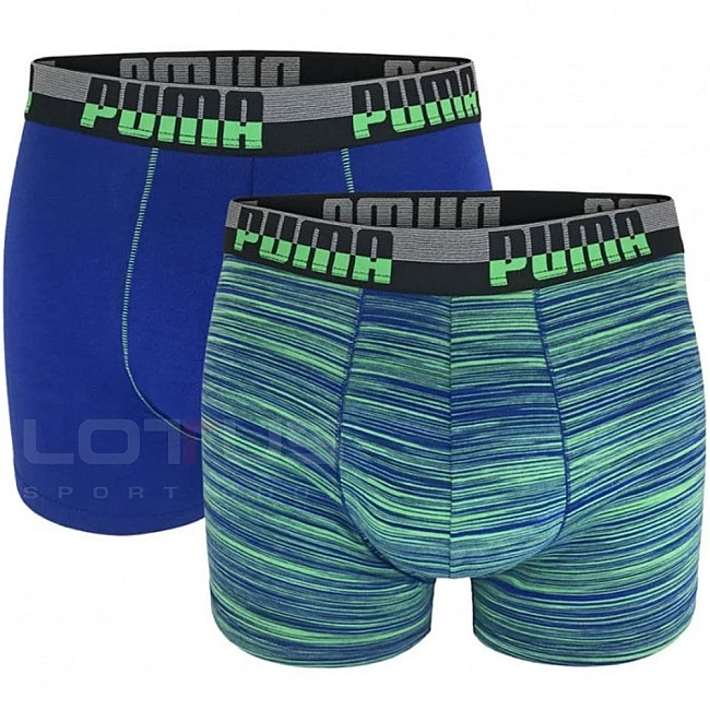 МЪЖКИ БОКСЕР PUMA SPACE DYE BOXER 2P BOXER BLUE/GREEN