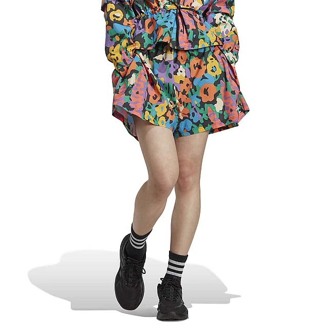 ДАМСКИ КЪСИ ПАНТАЛОНИ ADIDAS AOP SHORT CORAL/BLUE