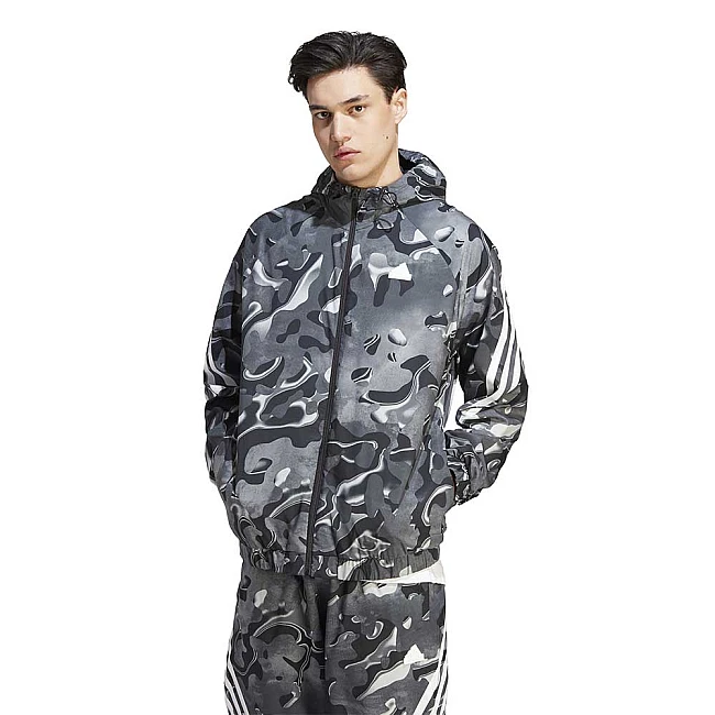 МЪЖКО ГОРНИЩЕ ADIDAS FI AOP FZ WHITE/BLACK