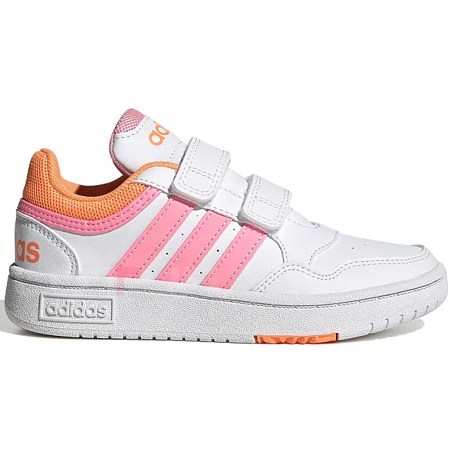 ДЕТСКИ МАРАТОНКИ ЗА МОМИЧЕ ADIDAS HOOPS 3.0 CF C WHITE/ORANGE