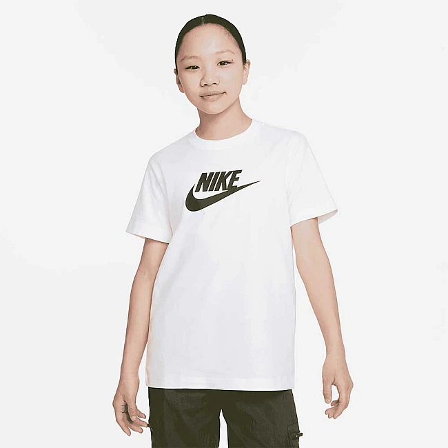 ДЕТСКА ТЕНИСКА ЗА МОМИЧЕ NIKE NSW TEE FUTURA SS BOY WHITE