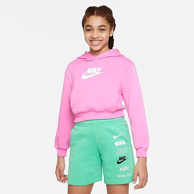 ДЕТСКИ СУИТШЪРТ ЗА МОМИЧЕ NIKE NSW CLUB FLC CRP HDY HBR PINK