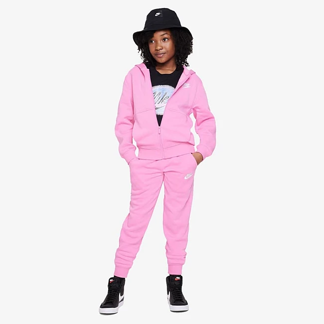 ДЕТСКИ СПОРТЕН ЕКИП ЗА МОМИЧЕ NIKE NSW CLUB FLC FZ TRACKSUIT PINK
