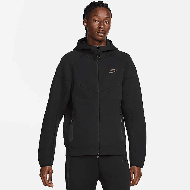 МЪЖКО ГОРНИЩЕ NIKE TCH FLC FZ WR HOODIE BLACK