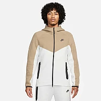 МЪЖКО ГОРНИЩЕ NIKE TCH FLC FZ WR HOODIE SUMMIT WHITE/KHAKI
