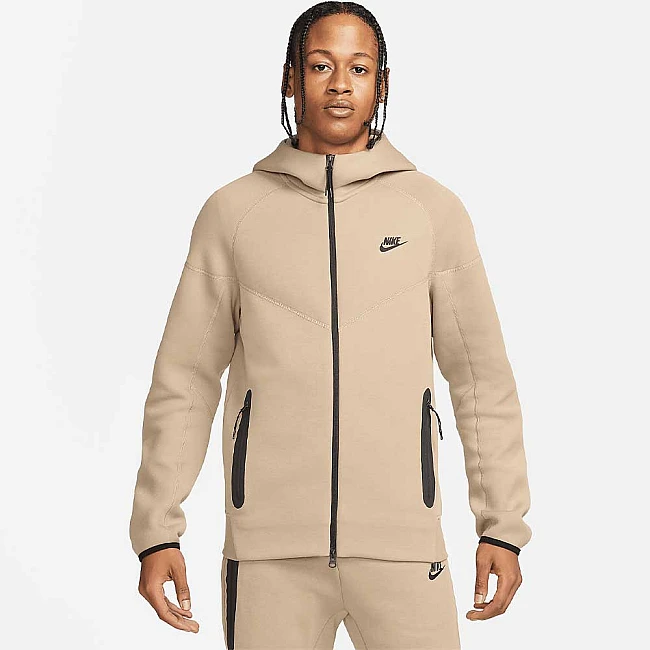 МЪЖКО ГОРНИЩЕ NIKE TCH FLC FZ WR HOODIE KHAKI