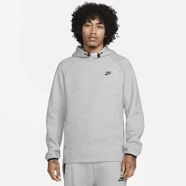 МЪЖКИ СУИТШЪРТ NIKE TCH FLC PO HOODIE DK GREY HTHR