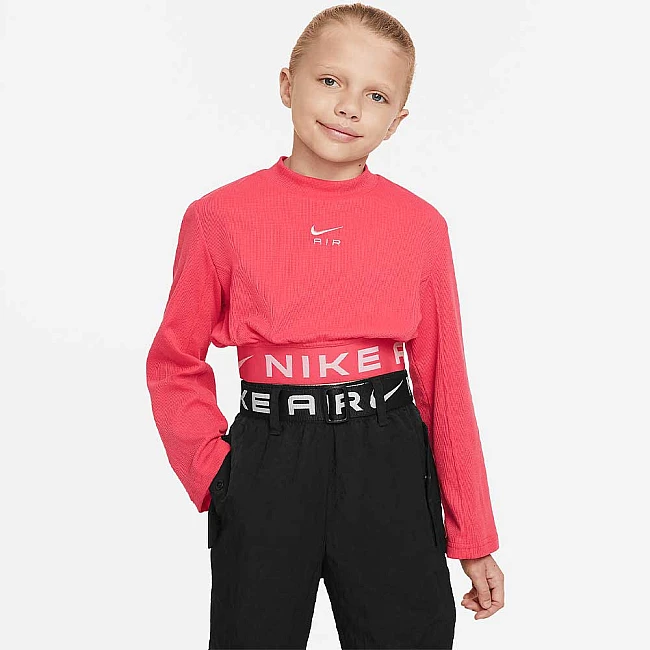 ДЕТСКА БЛУЗА ЗА МОМИЧЕ NIKE NSW AIR LS TOP MIXED MTRL LT FUSION RED