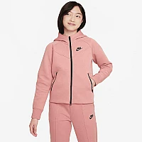 ДЕТСКО ГОРНИЩЕ ЗА МОМИЧЕ NIKE NSW TCH FLC HD FZ LS RED STARDUST