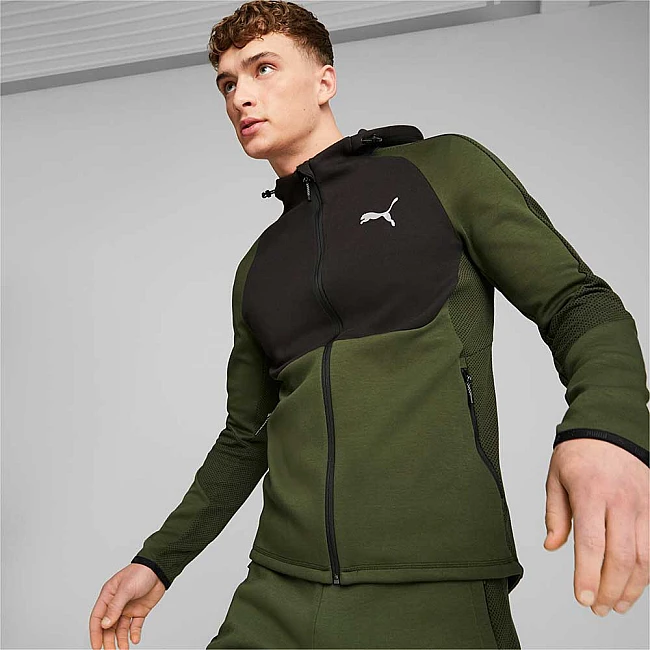 МЪЖКО ГОРНИЩЕ PUMA EVOSTRIPE FULL-ZIP HOODIE DK MYRTLE