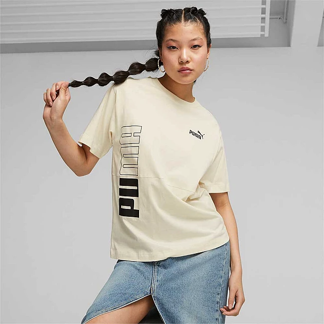 ДАМСКА ТЕНИСКА PUMA POWER COLORBLOCK TEE SAND