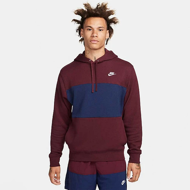 МЪЖКИ СУИТШЪРТ NIKE CLUB+ FT CB HOODIE NIGHT MAROON