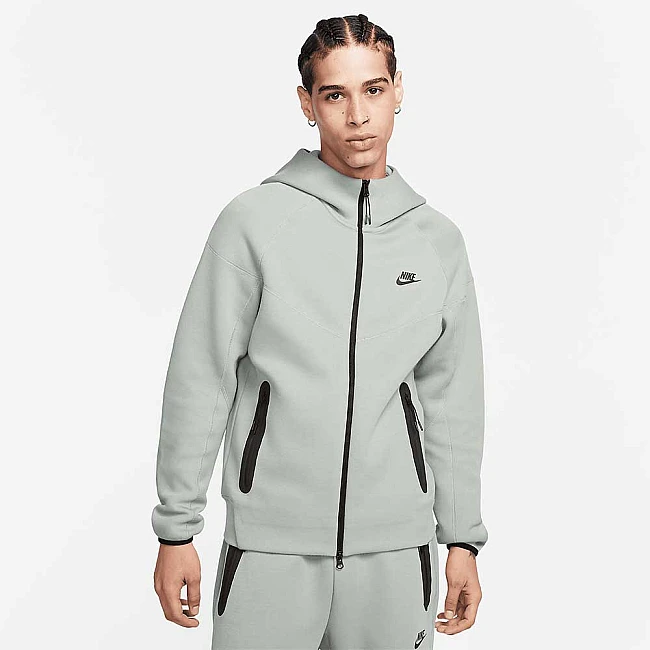 МЪЖКО ГОРНИЩЕ NIKE TCH FLC FZ WR HOODIE MICA GREEN