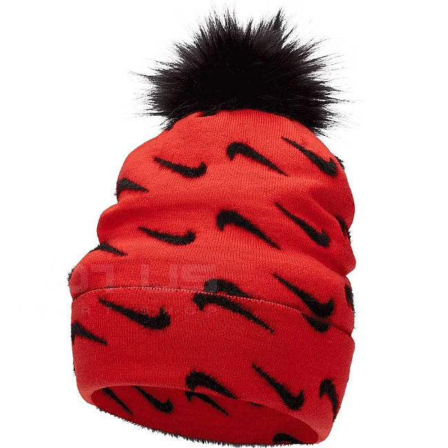 ДЕТСКА ШАПКА NIKE PEAK BEANIE POM PICANTE RED
